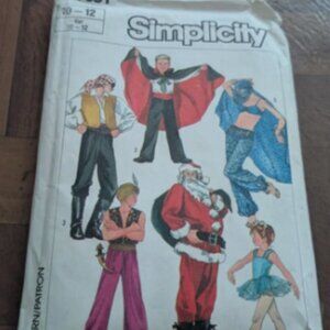 Simplicity 7651 Aladdin, Vampire, Jasmine Costume Pattern Child Size 10-12